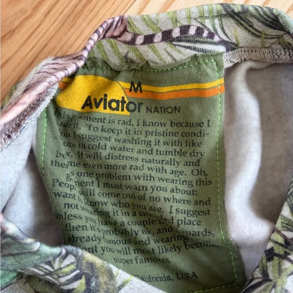 Aviator Nation Jungle Relaxed Crew sweatshirt - sand sz medium - Picture 10 of 10